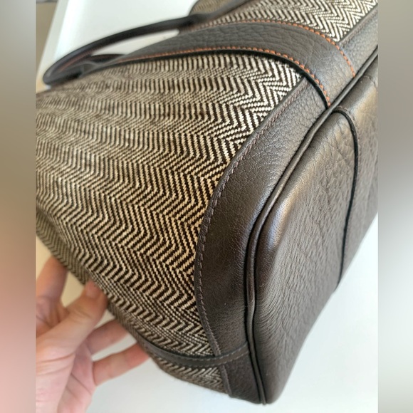 ❌SOLD❌Authentic HERMES Buffalo Leather and Chevron Wool Garden Party 36 Bag. - Picture 9 of 15